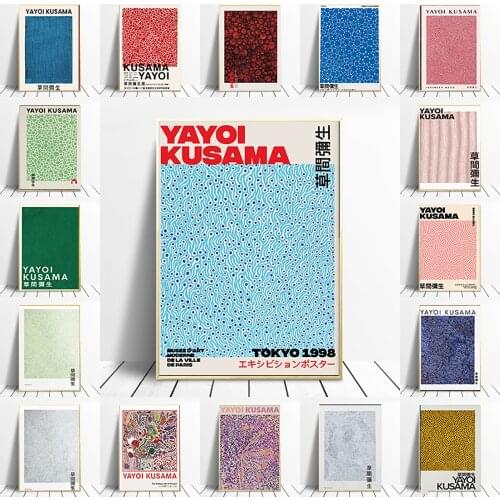 Yayoi Kusama Modern Art Works Exhibition Posters And Prints Gallery Wall Art Picture Canvas Painting Living Room Home Decoration