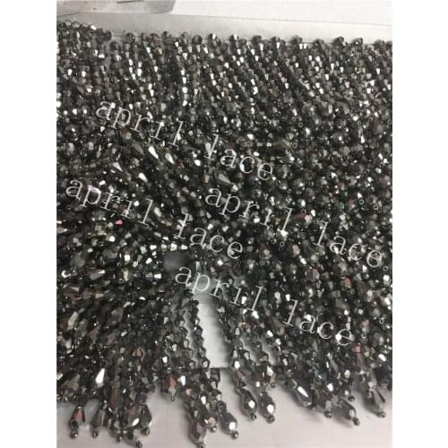 Yy102# 10yards /bag dark grey steel color 5cm width ribbon fringe tassel for curtain /garment/decorative/home /dress decoration