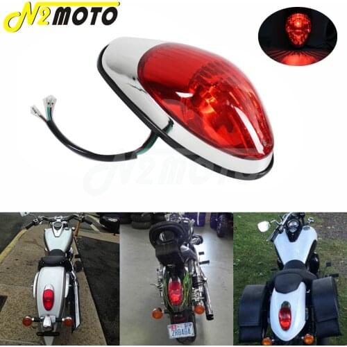 1 X Motorcycle Rear Tail Stop Red Light Lamp For Yamaha Suzuki Honda Kawasaki Vulcan 900 1500 Classic VN900C Crusiser Taillight
