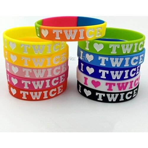 100pcs TWICE wristband silicone bracelets free shipping by ePacket