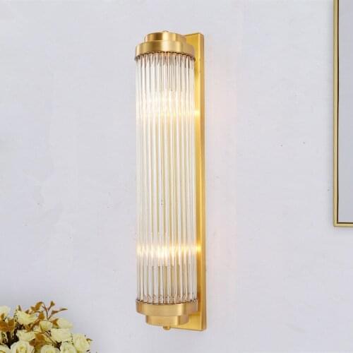 2019 The New Nordic Crystal Wall Lamp Creative Postmodern Living Room Wall Lamp Bedroom Lamp LED E14 Electroplated Lamp Body