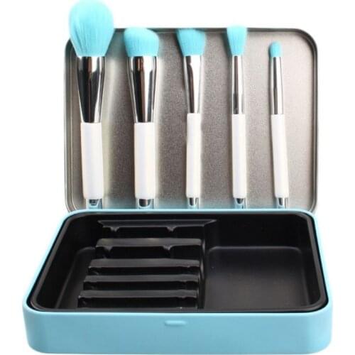 5pcs Makeup Brush kits Magnet Gradient Fresh cosmetic Set Brushes Portable Iron Case Beauty Tools