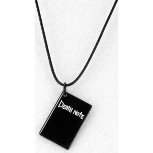 50 PCS/LOT Anime Death Note Notebook Model Necklace Pendant Toy Yagami Light L Lawliet Cosplay Note Book Leather Rope Necklaces