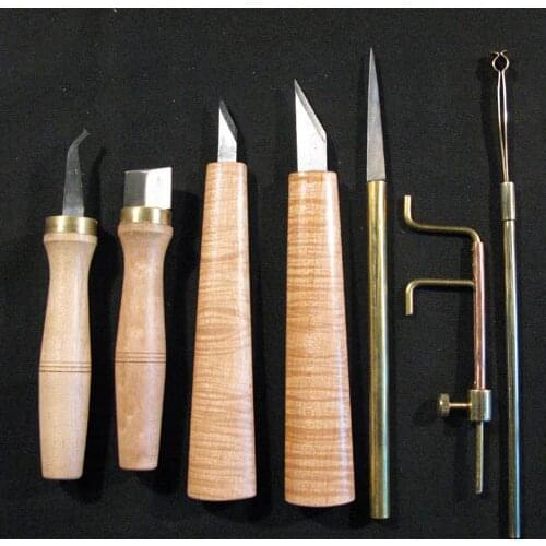7pcs various Violin tools,sound post tools,bridges cutter, F hole knife, groove knife