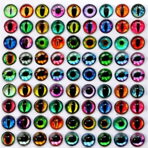 20PCS Making Accessory Cat Eye Toys Mix Color Cabochons Glass Dragon Eyes Handmade DIY Teddy Animal Eyeballs Dolls Accessories