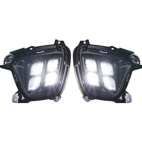 Goodmolds Car For KIA Sorento 2015 2016 Led Fog Lamps Daytime Running Light Front Cover Daylight White Light Driving Light