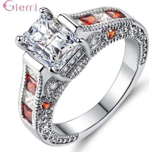 Big Sale Genuine 925 Sterling Silver Bridal Rings Gorgeous Female Fashion Jewelry Birthday Christmas Gift For Wife Girlfriend