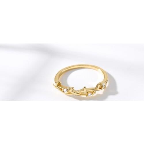 Braided Ring Branch Leaves Tideway Personality Copper Lovers Love Ring Surround Romantic Marry Bride Ring Sweet Womens Jewelry