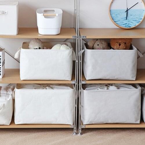 Contracted Style Wabi-sabi Style Foldable Waterproof Canvas Storage Basket Sundries Bucket Laundry Basket