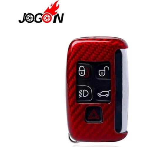 Red Carbon Fiber Remote Key Case Protector Cover for Jaguar XE XF XJ F-PACE F-TYPE Car Accessories