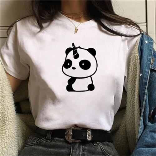 Summer Womens T-shirt Cute Panda T-shirt Girls Women Lovely Fashion T-shirt New Fashion Top Women T-shirt