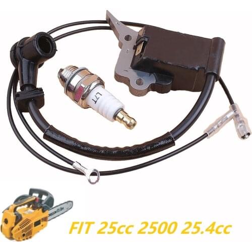 Ignition Coil Module & Spark Plug Fit ZENOAH G2500 2500 25CC Universal Fit Chinese Chain Saw & STIGA ANOVA AMA Pruner Saw