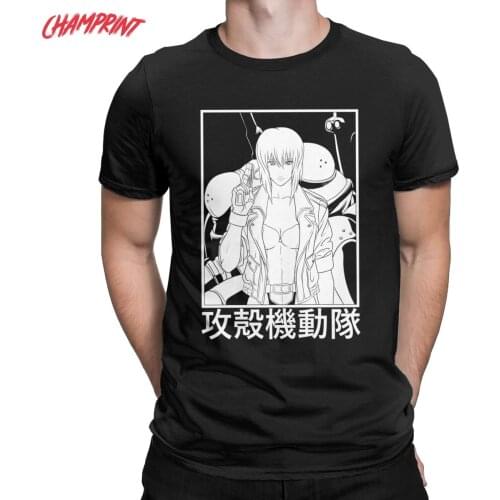 Men Gits Ghost In The Shell T Shirt 90s Anime 100% Cotton Clothes Hipster Short Sleeve Crewneck Tees New Arrival T-Shirt