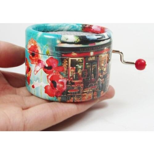 Amelie music box Paper hand crank music box flower diy special gift customized engraved Angelas gifts free shipping