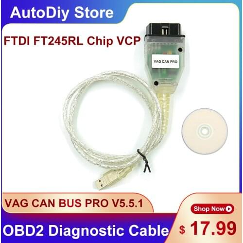 New VAG PRO CAN BUS V5.5.1 OBD2 Car Diagnostic Scanner Cables With FTDI FT245RL Chip VCP Better Than VCDS ODIS For Audi For VW