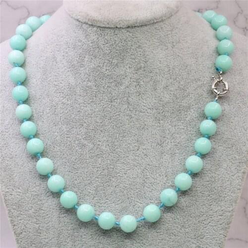New Style Artificial Shell Pearl Light Green Round Beads 8mm 10mm 12mm Women Jewelry Necklace Wedding Festival Gift 18inch Y736