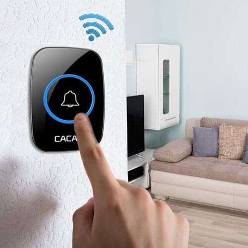 Security Smart Doorbells Waterproof Intercom Door Bells 38 Tunes Songs Mini Black Jingle Bell 300m Remote Acceptance