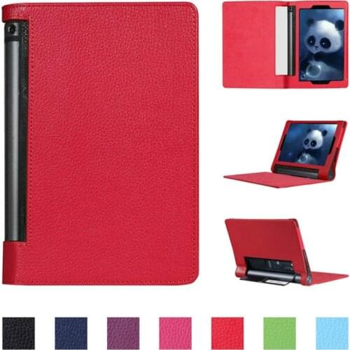 Funda For Lenovo YOGA Tab 3 10.1 Case Foldable Stand litchi Leather Cover For Lenovo YOGA Tab 3 10.1 YT3-X50F Tablet Cases Glass