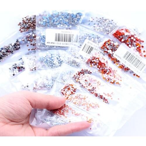 Nail Rhinestones New Mixed 6 Sizes ss3-ss10 1680PCS Nail Art Decoration Flatback Glass Stones Shiny Gems DIY Gems Craft