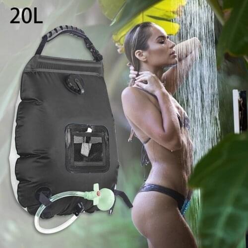 5 Gallon/20L Solar Shower Bags PVC Outdoor Camping Bag Folding Hiking Climbing Bath Equipment Shower Hydration Bag with Switch