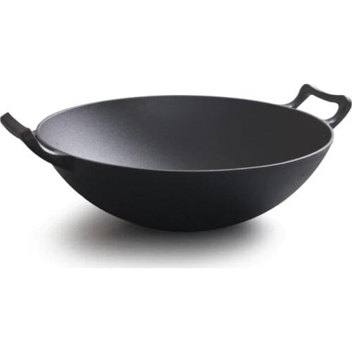 Outdoor Iron Wok Traditional Handmade Outdoor Cast Iron Cauldron Chinese Wok Non Stick Pan Utensilios De Cocina Cookware BC50CG