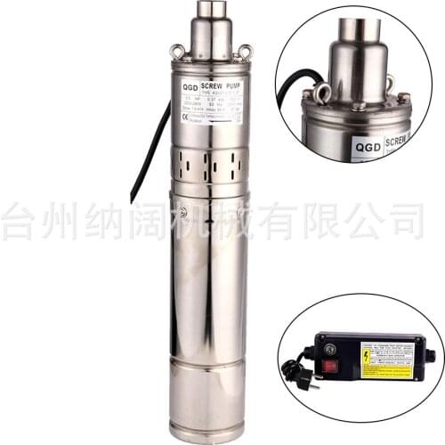 Water Pump Deep Well 1" Outlet 70m Stainless Steel Submersible Deep Water 3" OD Pipe 0.33Hp Well Centrifugal Bore Pump