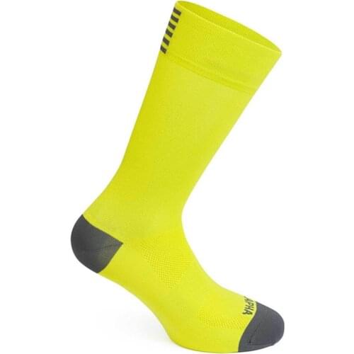 Yellow Men Women Cycling Socks Outdoor Quick Dry Sports Socks Ride Compression Socks Fits Size 38-45