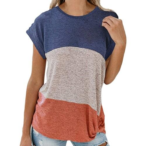 Fashion Womens T-Shirt New Oversized Women clothing Striped T-Shirt Loose Printed O-Neck T-Shirts Top women 2021 Big size