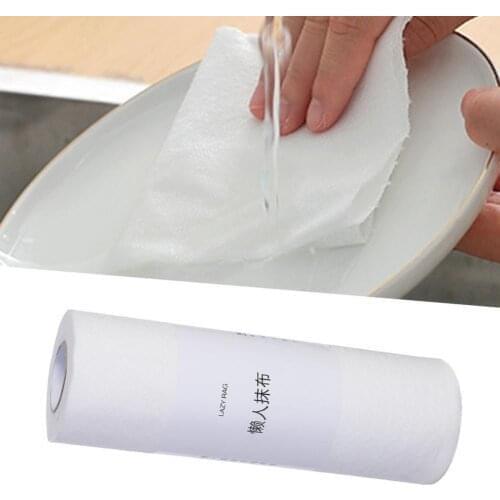 1 Roll Dry Wet Dishcloth Strong Toughness Disposable Non-woven Fabric Oil Blotting Paper Dish Cloth for Kitchen