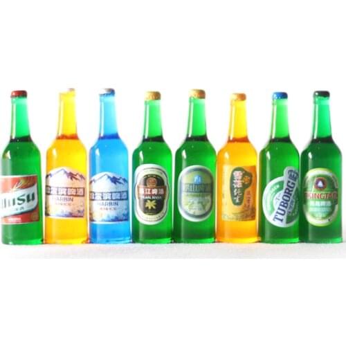 10 Pcs Mini Wine Bottles Beer Drink Bottles Dollhouse Accessories Miniatures Doll Food Kitchen Living Room Pretend Play Toys