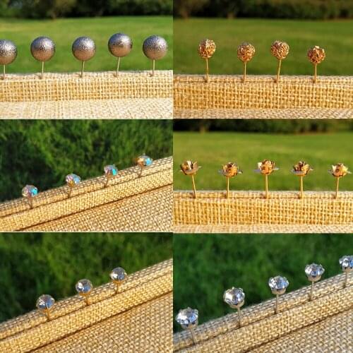 100 Pieces/lot Crystal Flower Gun Black Frosted Stud Earring Jewelry Accessories DIY Parts Handmade Bulk Findings & Components