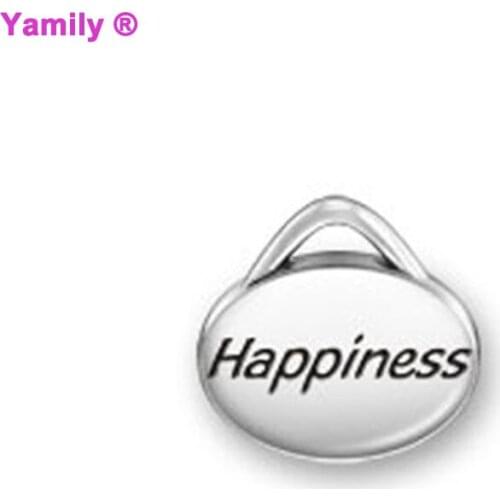 12pcs-- 11x11mm Letter charm Antique silver tone Happiness charm for Necklace Bracelet Jewelry Making