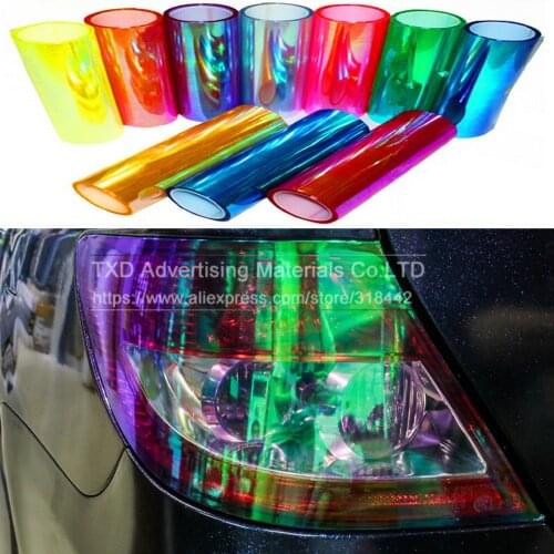 120*30cm Shiny Chameleon Auto Car Styling Headlights Taillights Translucent Film Lights Turned Change Color Car Film Stickers