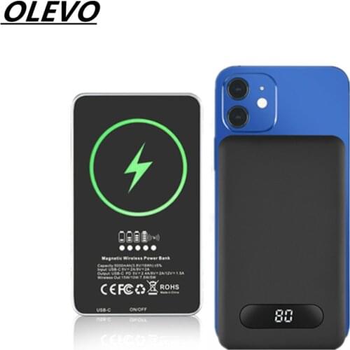 Magnetic Power Bank 5000mAh Digital Wireless Charging External Battery For iPhone 12 Mini Pro max For MagSafe Wireless Charger