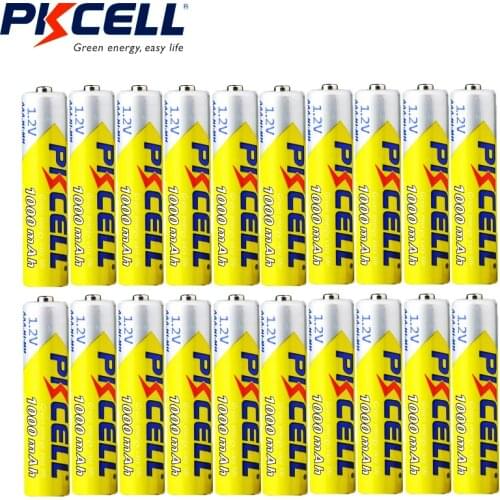 20PCS PKCELL AAA NI-MH Battery 1.2v 3A 1000mah Rechargeable Batteries battery nimh rechargeable for toys flashlight