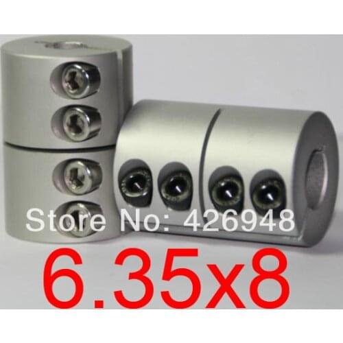 6.35x8 Rigid clamping screws Solid Coupling for Engraving machine,6.35mm to 8mm shaft coupler for stepper motor D25 L40