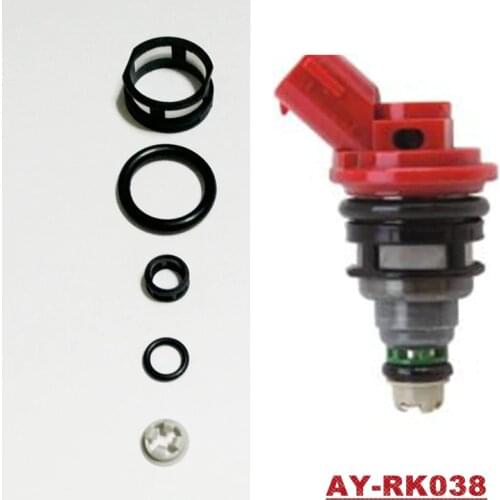 Auto part fuel injector rebuild kits for Nissan SR20 oem 16600-53J00 rubber o ring filter pintle cap AY-RK038 with 10SETS