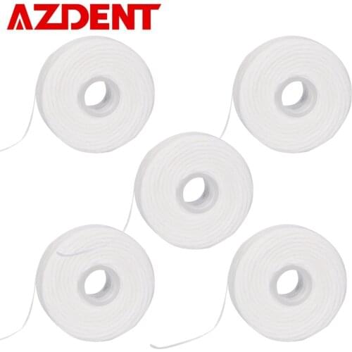 AZDENT High Quality 5 Rolls Dental Flosser Oral Care 50M Dental Floss Nylon Line Built-in Spool Wax Mint Flavored Flat Wire
