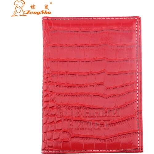 ZONGSHU Russian Passport Cover Military Card, Passes, Soldiers Ride Card Passport Case Holder Crocodile Pattern Pu Cover