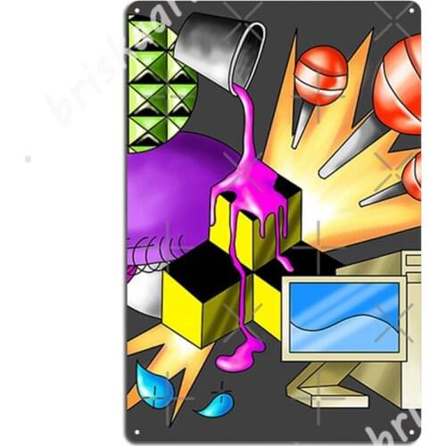 Digital Chaos Collage Metal Signs personalized pub Garage Club Home Garage Decoration Tin sign Posters