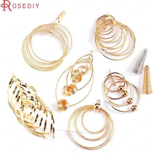 F322)10 pieces Gold Color Plated Iron Multiple Round Circle Prismatic Rings Charms Pendants Diy Jewelry Findings Accessories