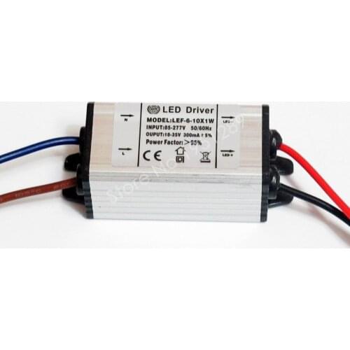 CE Certified IP67 300mA 6-10x1W Led Driver 6W/7w/8W/9W/10w Power Supply DC 18V - 35V AC 110V 220V for LED lights