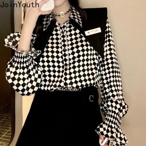 Блузки в клетку JoinYouth China At AliExpress