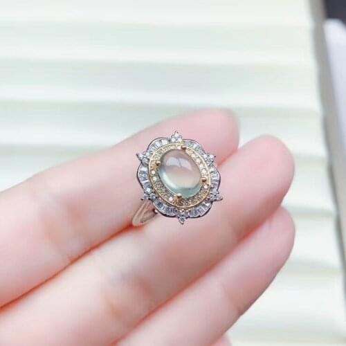 New style fashion grapestone ring real 925 silver natural gem grape color girl birthday gift soft character birthstone big sale