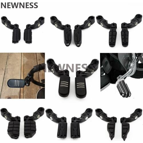 Motorcycle Short Angled Engine Guard Highway Foot Pegs Footpeg 32mm 1-1/4'' Footrest Pedal Black For Harley Touring Sportster