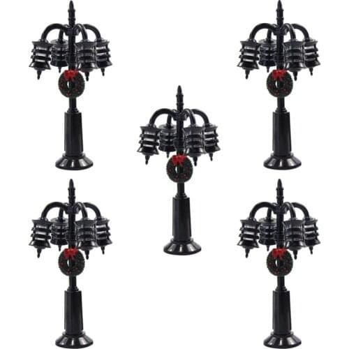 LYC17 5pcs Model Railway Christmas Lamp Post Street Lights O Scale 3V NEW Building Decoration