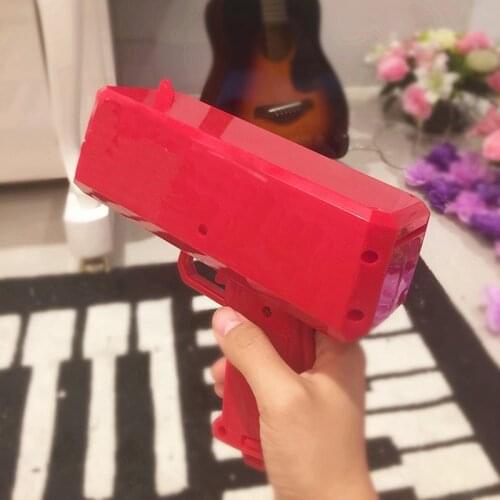 Make It Rain Money Gun Red Fashion Toy Christmas Gift Party Toys Game 1PCS Cash Cannon Funny Money Gun Toy Pistol Toy