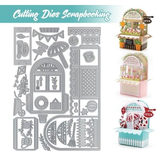 Garden Houses Metal Cutting Dies DIY Craft Scrapbook Embossed Paper Card Album Craft Template Stencil Dies
