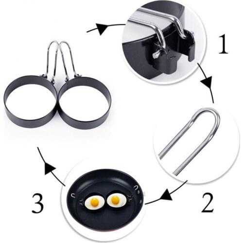 New Stainless Steel Omelette Pancake Ring Round Egg Creative Family Breakfast Mold Omelette Frying Pan Oven Kitchen Accessories