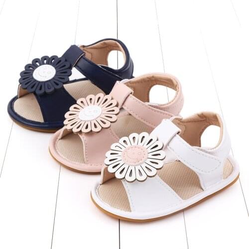 Baby Girl Princess PU Leather Shoes with Flowers Infant Soft Sole First Walkers Spring Summer Bebe Crib Shoes 0-18M